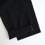 DOUBLE WEAVE COTTON ONE TUCK WIDE PANTS #BLACK [ST.1398]