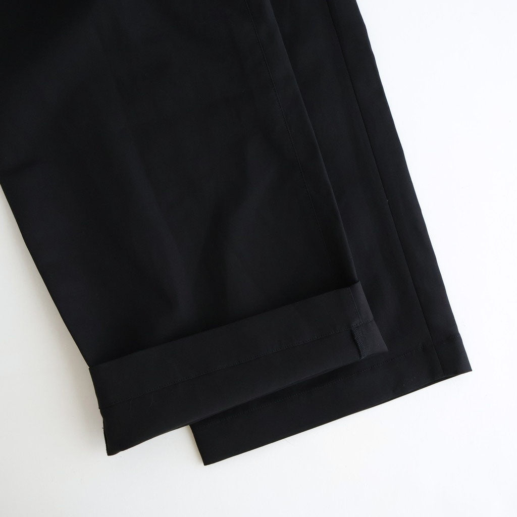DOUBLE WEAVE COTTON ONE TUCK WIDE PANTS #BLACK [ST.1398]