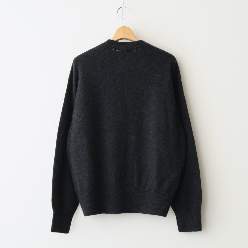 Cashmere Wholegarment Crewneck Sweater #CHARCOAL [YK25FW01116S]