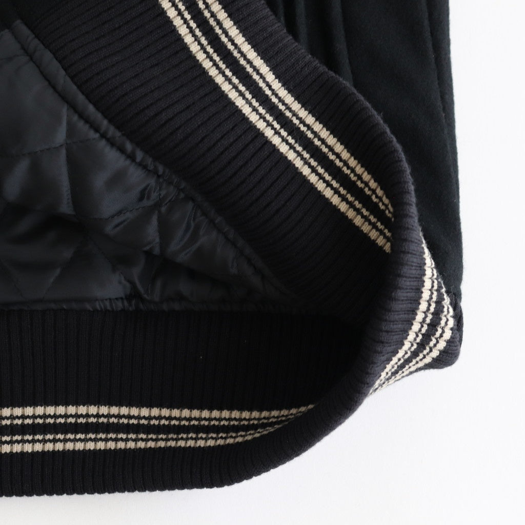 LEATHER STUDIUM JACKET #BLACK x BROWN [25330210]