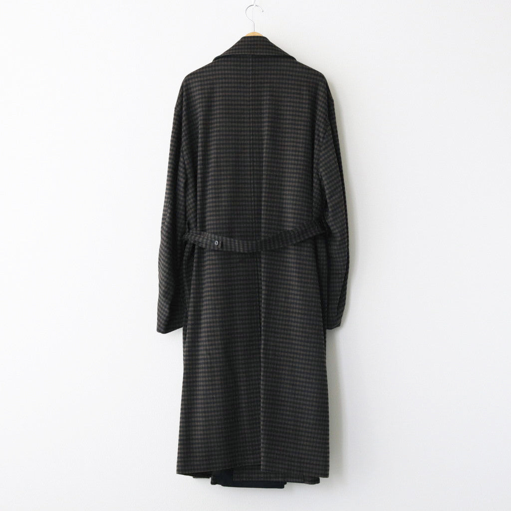 DOUBLE LAPELED DOUBLE BREASTED COAT #GINGHAM x BLACK [ST.603]