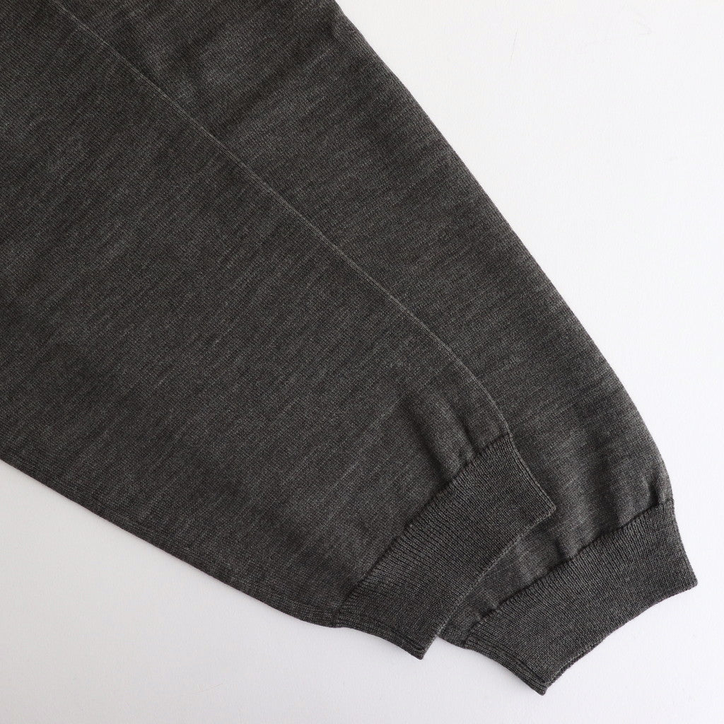 Worsted polyester jersey sweater #CHARCOAL [HN-N001-051]