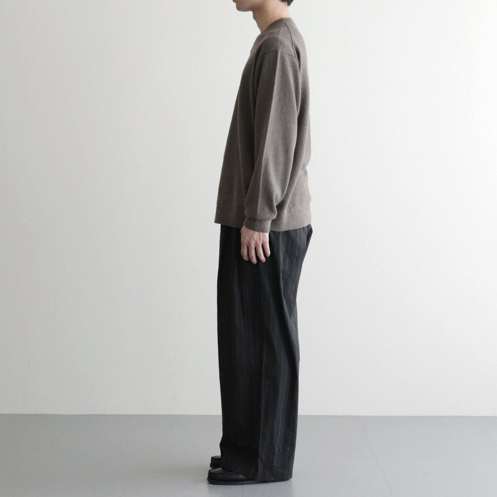 LINEN SHORT FUR V-NECK SWEATER #CHARCOAL GRAY [KRAGLM0120