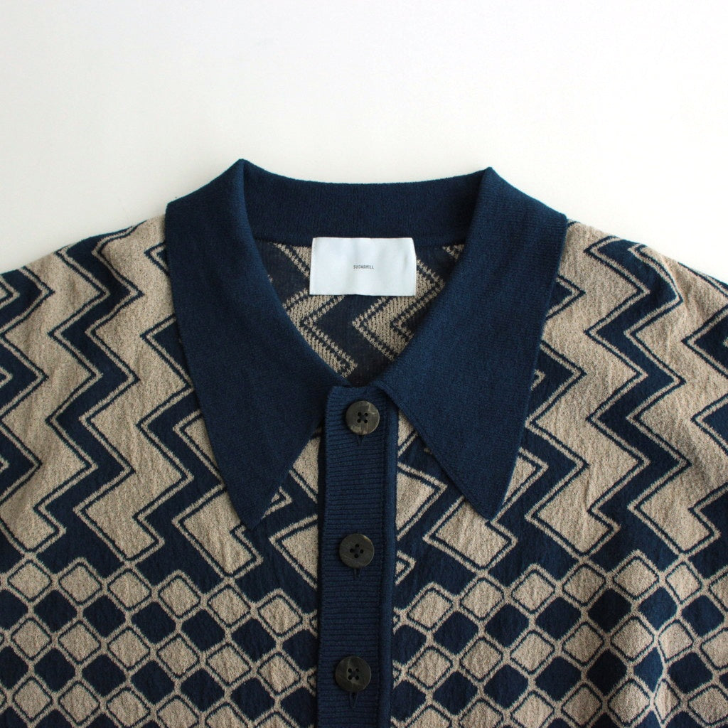 KUBA KNIT SWEATER #NAVY & BEIGE [2541000601]