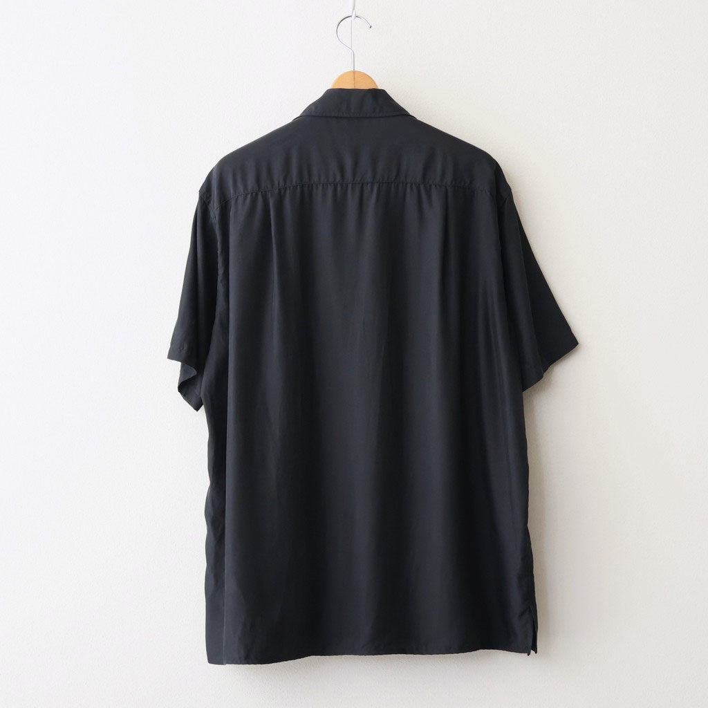 CUPRO OPEN COLLAR SHIRT #BLACK [YK26SS01287SH]