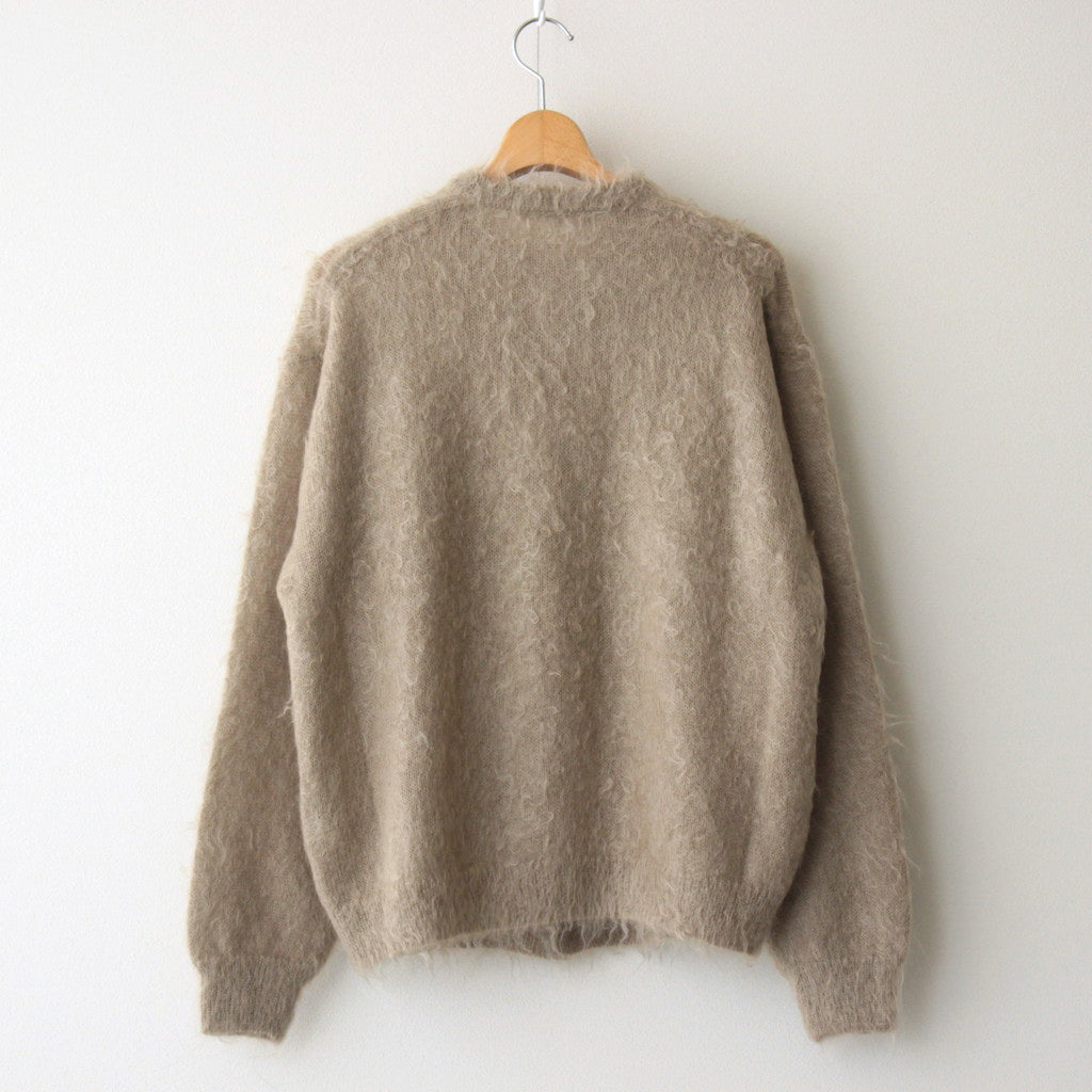 BRUSHED SUPER KID MOHAIR KNIT CARDIGAN #GRAY BEIGE [A24AC01KM]