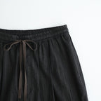 MADRAS STRIPE WIDE EASY PANTS #BLACK STRIPE [N0037]