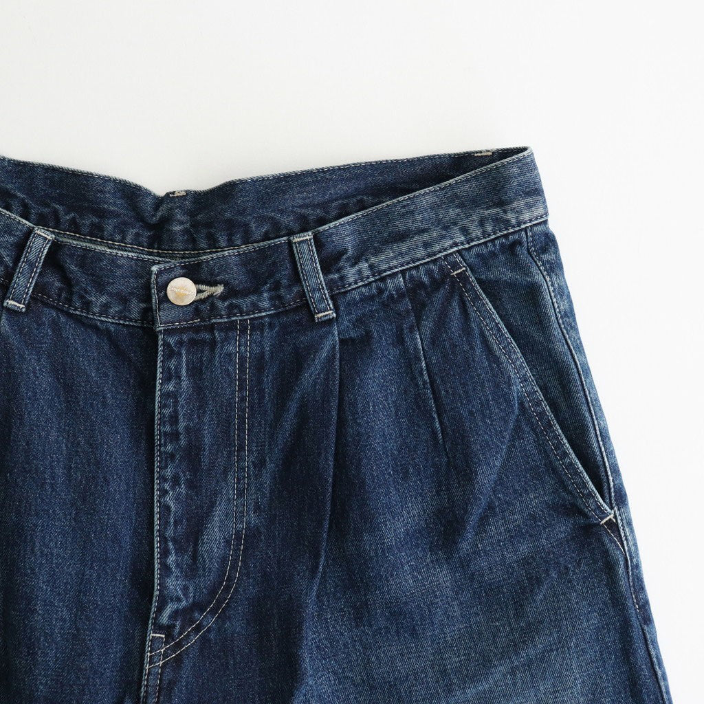 Selvage Denim Two Tuck Pants #INDIGO_DARK FADE [GU253-40061DB]