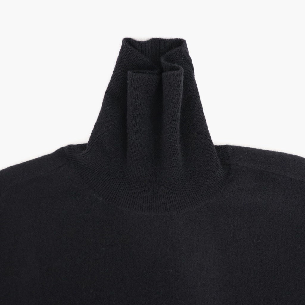 EXTRA FINE WOOL KNIT TURTLE NECK LS #BLACK [ST.1635]