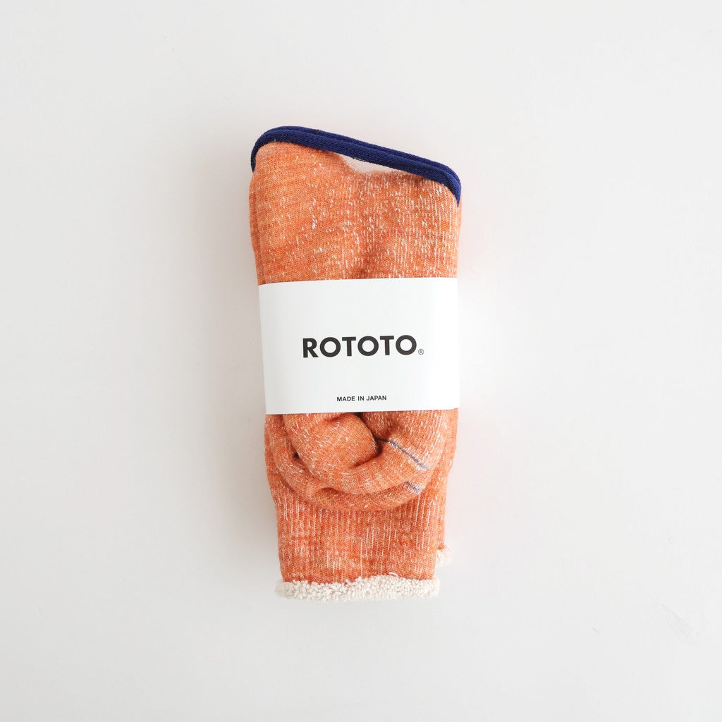 DOUBLE FACE CREW SOCKS ”MERINOWOOL＆ORGANIC COTTON” #ORANGE [R1001-AW25]