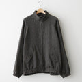 ALPACA WOOL SILK TWEED ZIP BLOUSON #GRAY BROWN HAIRLINE [A25AB03LS]