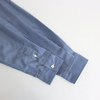 綿ストライプ ギャザーシャツ #NAVY×WHITE [HO-B006-051]