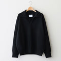 EXTRA FINE WOOL KNIT SKIPPER LS #BLACK [ST.1136]