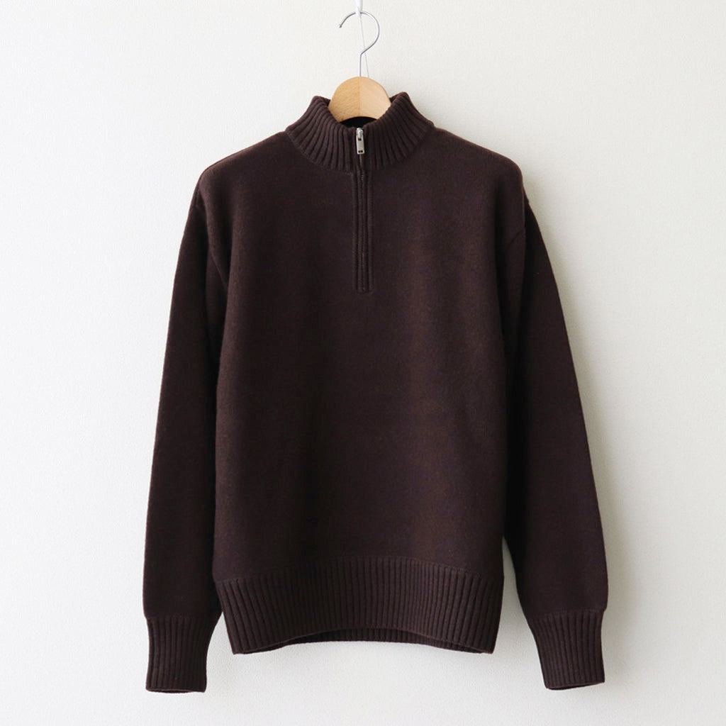 HALF ZIP PULLOVER SWEATER #BROWN [YK24FW0833S]