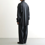 Wool Smooth Flannel Oversized Regular Collar Shirt #GRAY [GU263-50521B]