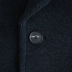 WOOL HERRINGBONE SHAWL COLLAR COAT #DARK CHARCOAL [A26AC02WH]