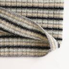 SHETLAND WOOL CASHMERE RIB KNIT BOAT-NECK P/O #GRAY STRIPE [A25AP03SB]