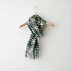 CASHMERE CHECK LONG STOLE #MOSS GREEN CHECK [A26AM02SL]