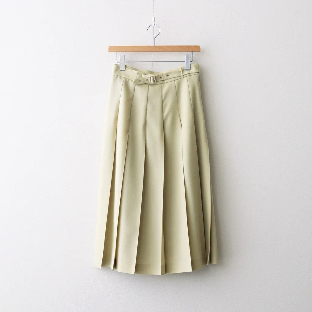 WOOL KID MOHAIR HOPSACK PLEATED SKIRT #DUSTY BEIGE [A26SS04MH]