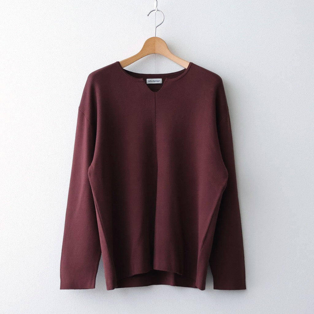 KEY-NECK PULLOVER #BROWN [N0030]