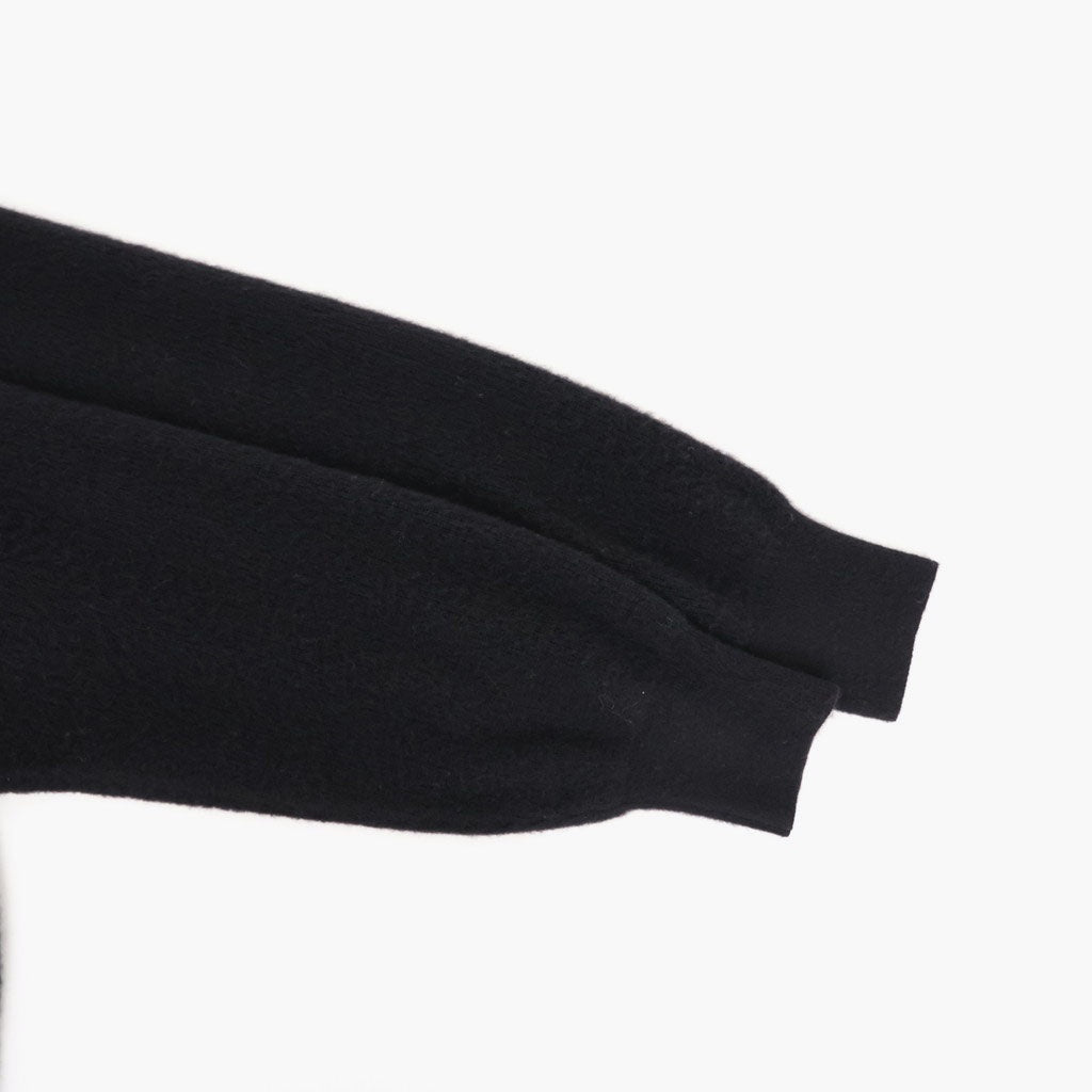 SUPER FINE WOOL MILLED KNIT CREW NECK LS #BLACK [ST.1639]