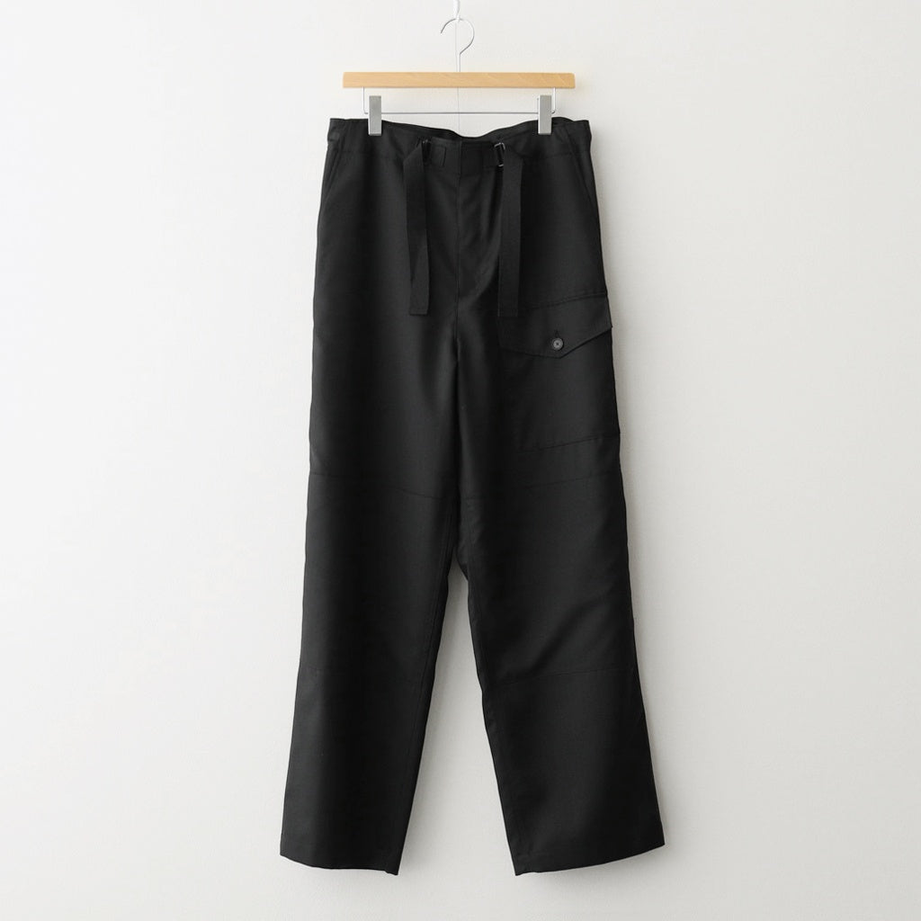 WOOL HERRINGBONE CARGO PANTS #BLACK [A26SP02CH]