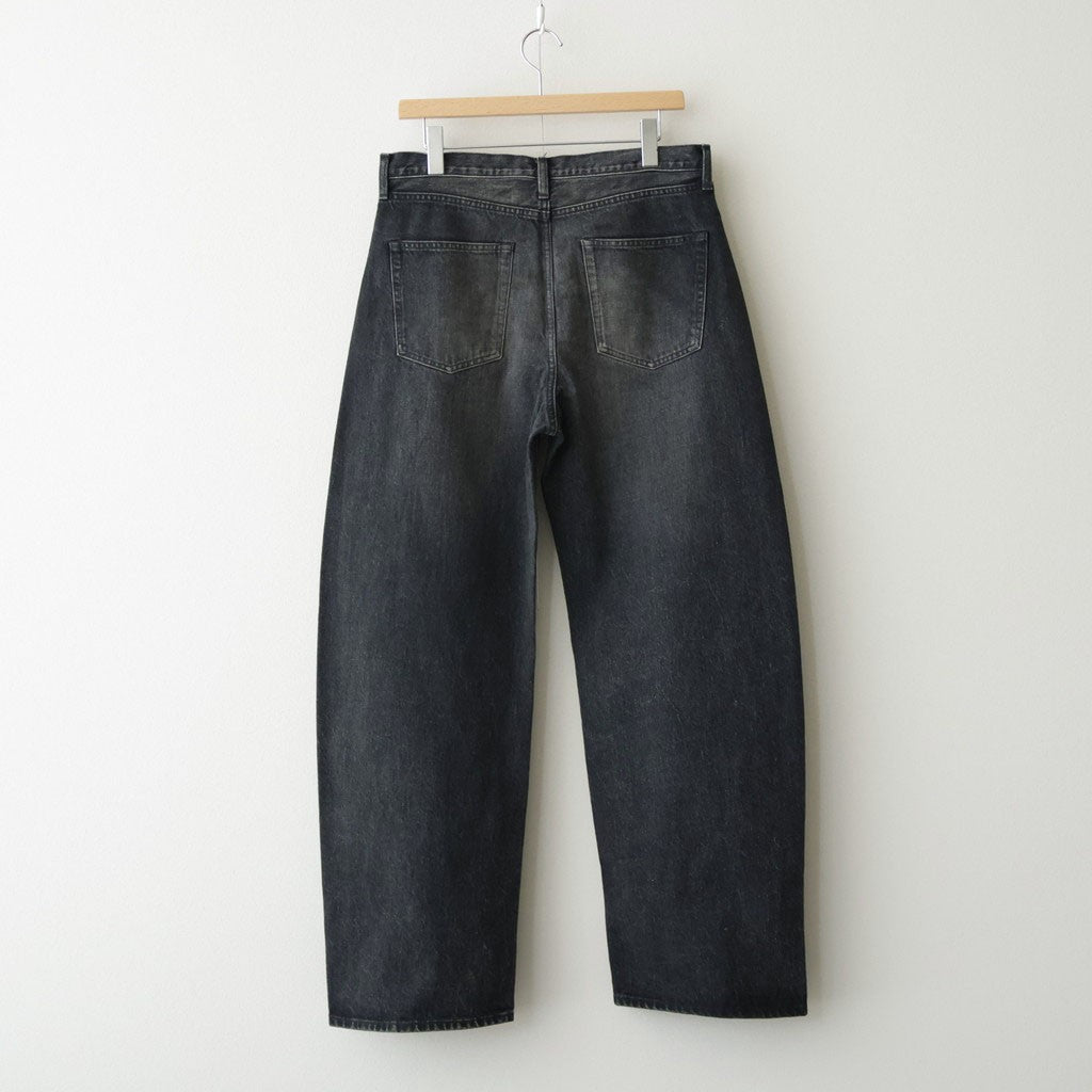 ROUND DENIM PANTS #BLACK [ST.1572]