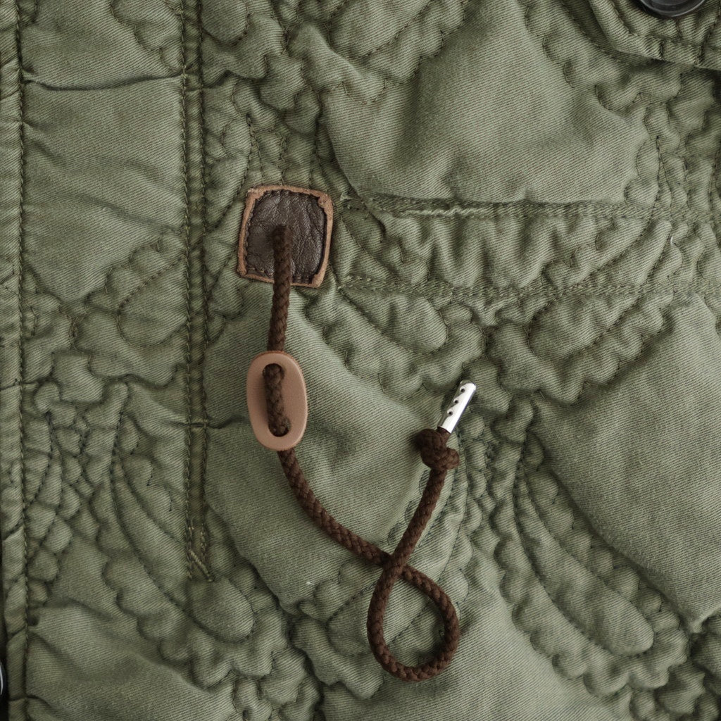 QUILTING FISHTAIL COAT #KHAKI [26330104]