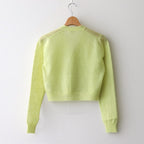 KID MOHAIR SHEER KNIT CARDIGAN #LIME YELLOW [A25SC04FG]