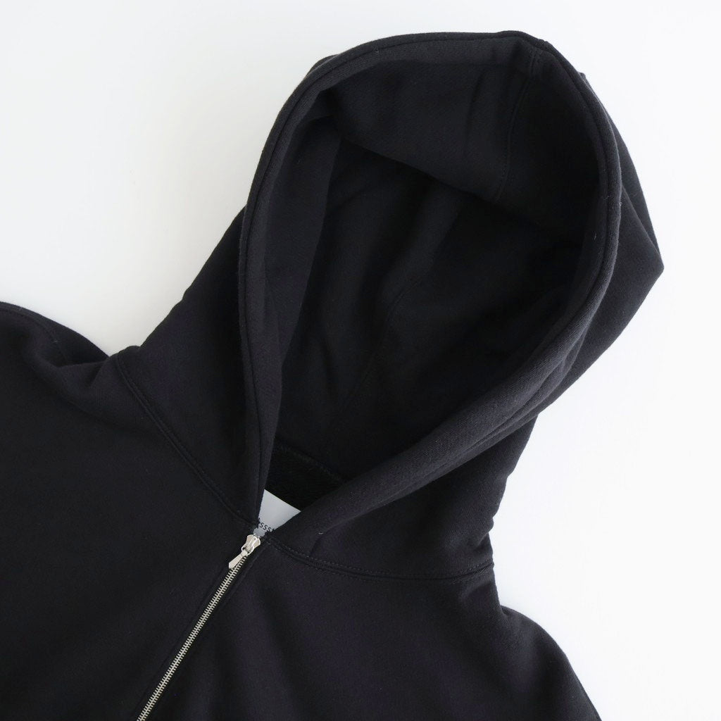 COTTON CASHMERE SWEAT ZIP HOODY #BLACK [ST.1469]