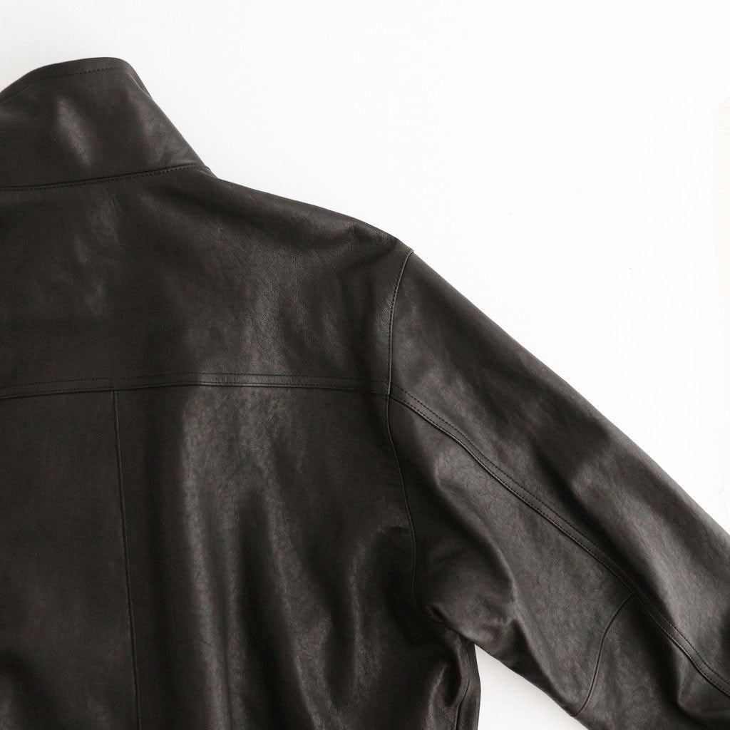 TEXTURED LAMB LEATHER BLOUSON #BLACK [A26AB01BL]