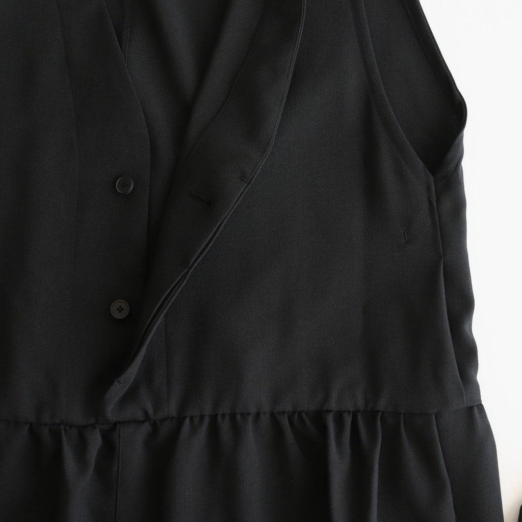 NBGZOO - オクタグラムポリエステル・艶消平織 オーバーオール #95 Black [SN_NC0809OO]