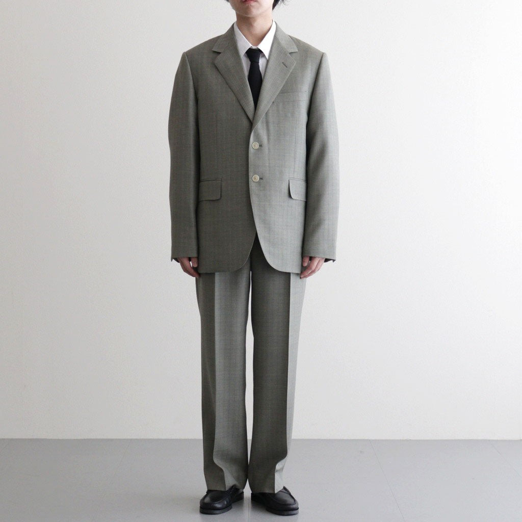 さ*ん様 BLUEFACED WOOL TWO TUCK SLACKS 3 BLUEFACED WOOL TWO-TUCK SLACKS #KHAKI GRAY STRIPE [A26SP02BA