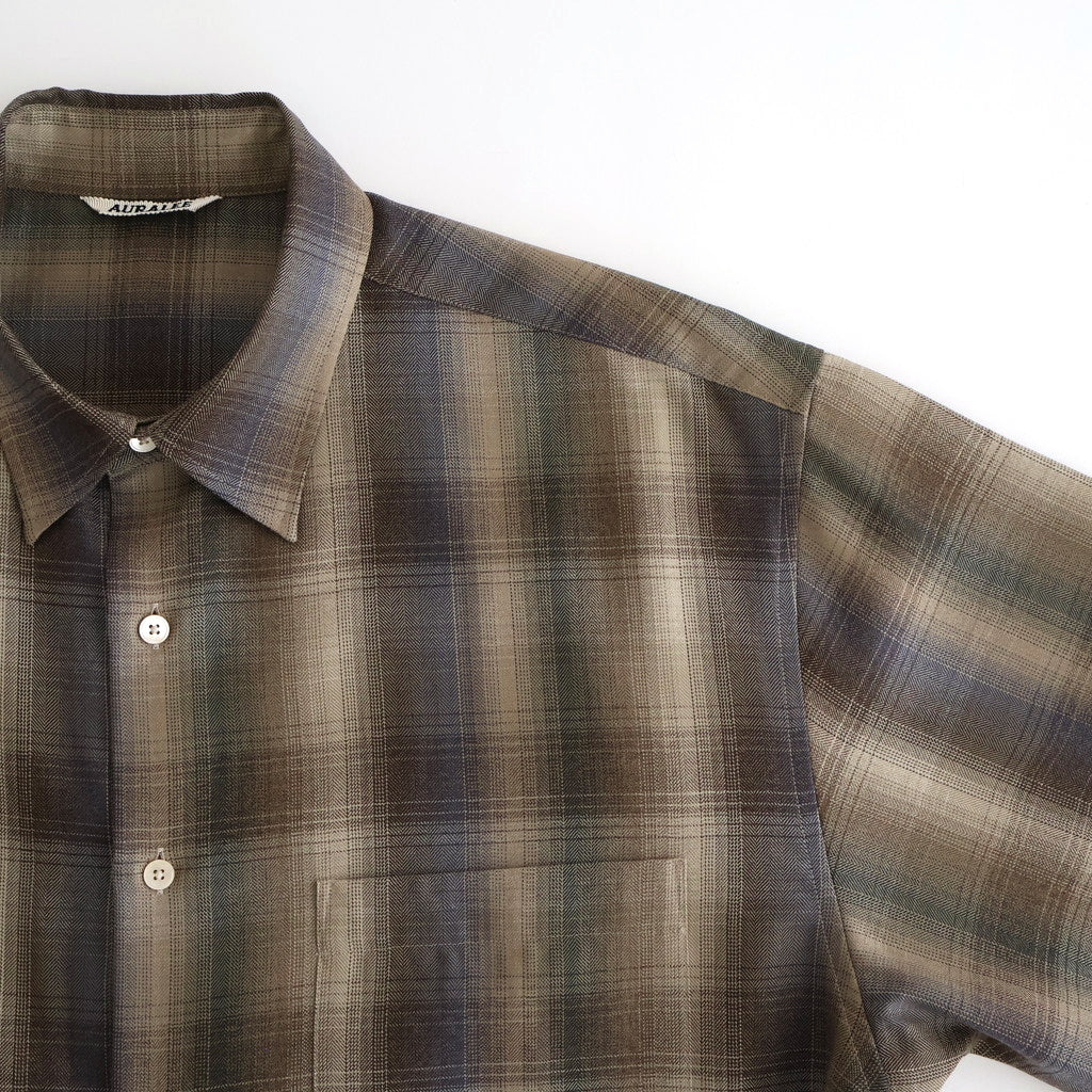 SUPER LIGHT WOOL CHECK SHIRT #BROWN BLUE CHECK [A25AS01LC]