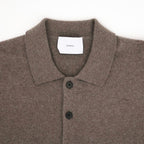 PURE CASHMERE KNIT POLO LS #TAUPE [ST.1630]