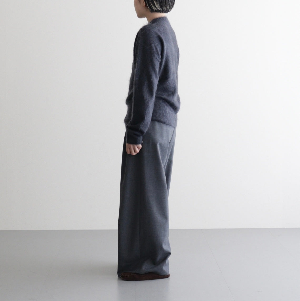 ROYAL CASHMERE FUR CREWNECK CARDIGAN #CHARCOAL GRAY(004) [KRAGGW0903]