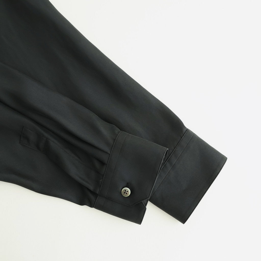 CUPRO TWILL OVERSIZED LS SHIRT #BLACK [ST.1459]