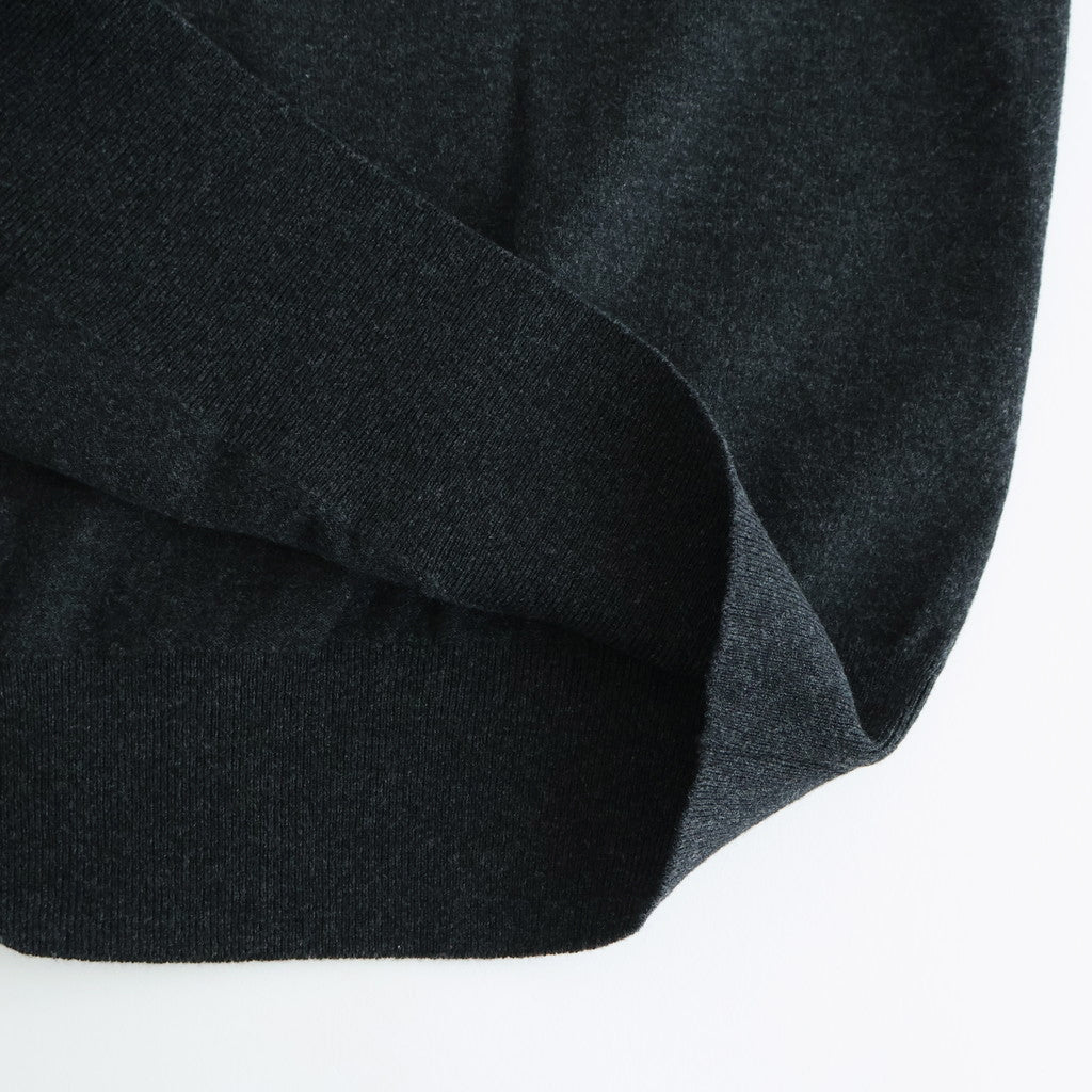 HIGH TWIST WOOL KNIT V-NECK P/O #CHARCOAL [A25AV02CK]