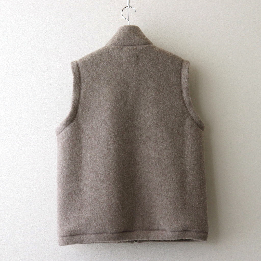 WOOL FLEECE VEST #natural l.gray [14452]
