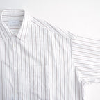 SIDOGRAS Brown Stripe L/S Oversized Regular Collar Shirt #WHITE [GM263-50345]