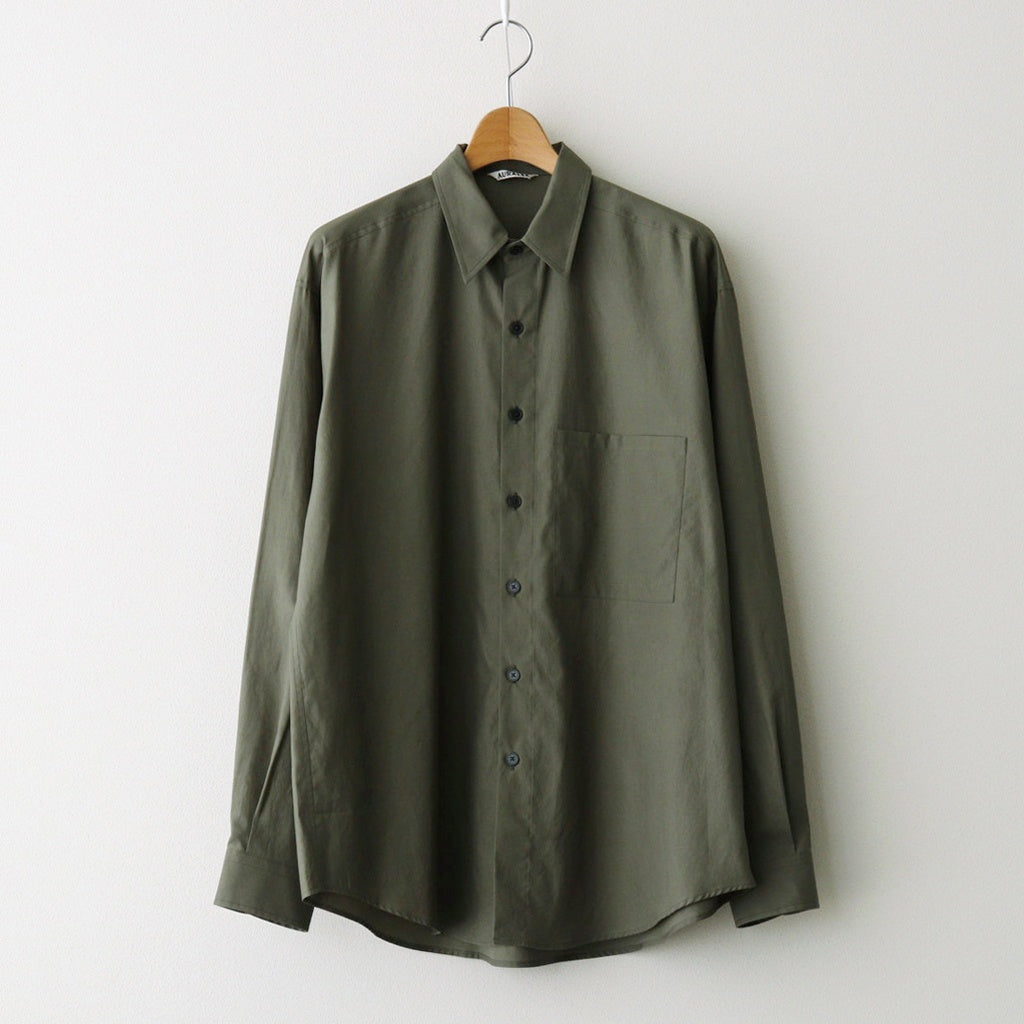 WASHED FINX TWILL BIG SHIRT #DARK OLIVE [A26AS02TN]