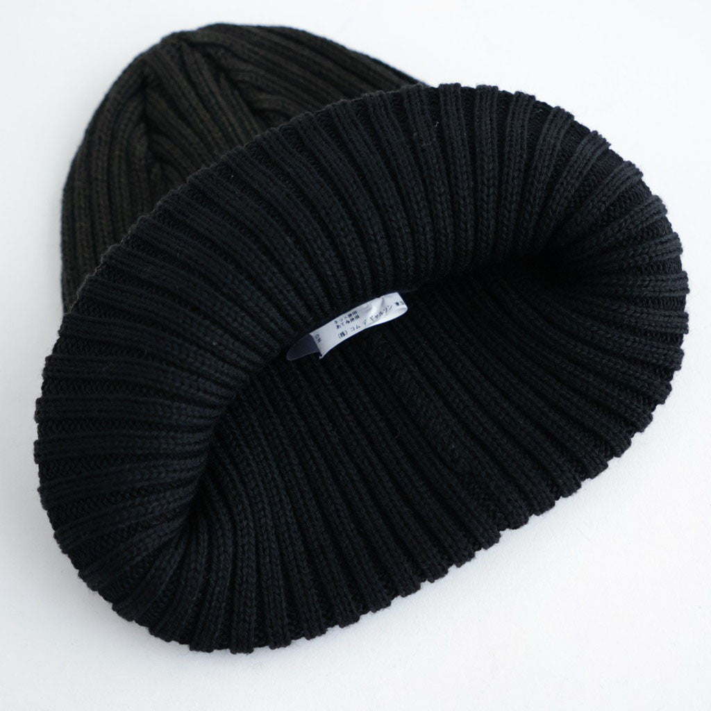 BATONER ウール梳毛リブ ブリーチ加工 ニットキャップ #BLACK [HR-N005-051]