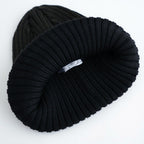 BATONER ウール梳毛リブ ブリーチ加工 ニットキャップ #BLACK [HR-N005-051]