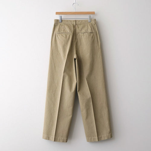 GARMENT-DYED FINX LIGHT CHINO ONE-TUCK WIDE PANTS #BEIGE [A26SP05LF]