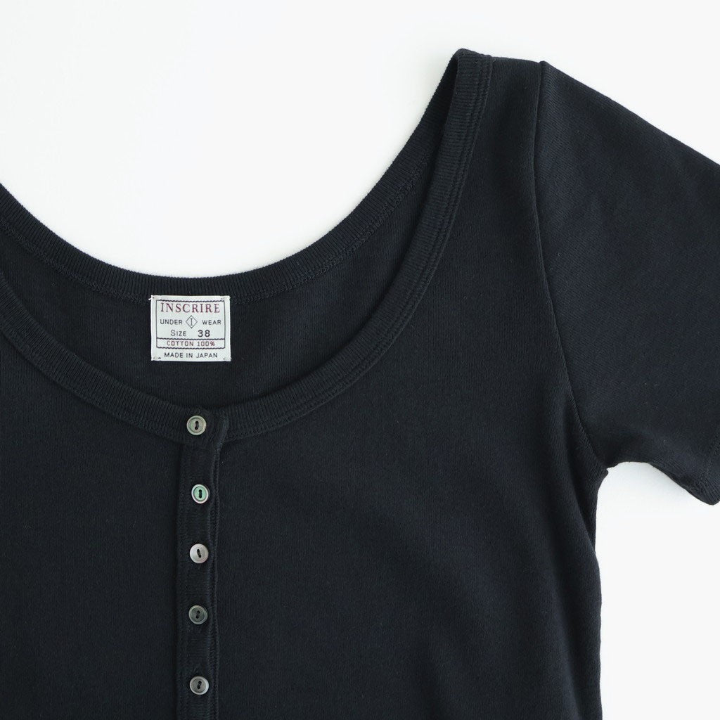 Cotton Henry Neck #BLACK [I26SS-BC11]
