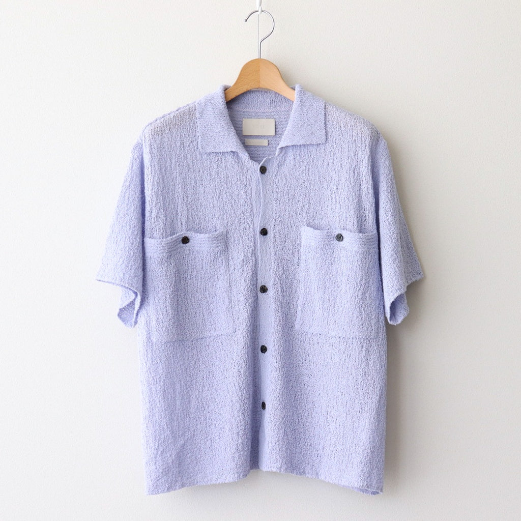 COTTON SHEER KNIT OPEN COLLAR SHIRT #LAVENDER [YK25SS0964S]