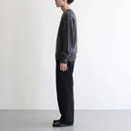 LIGHT WOOL MAX GABARDINE TWO-TUCK SLACKS #TOP BLACK [A26AP03MG]