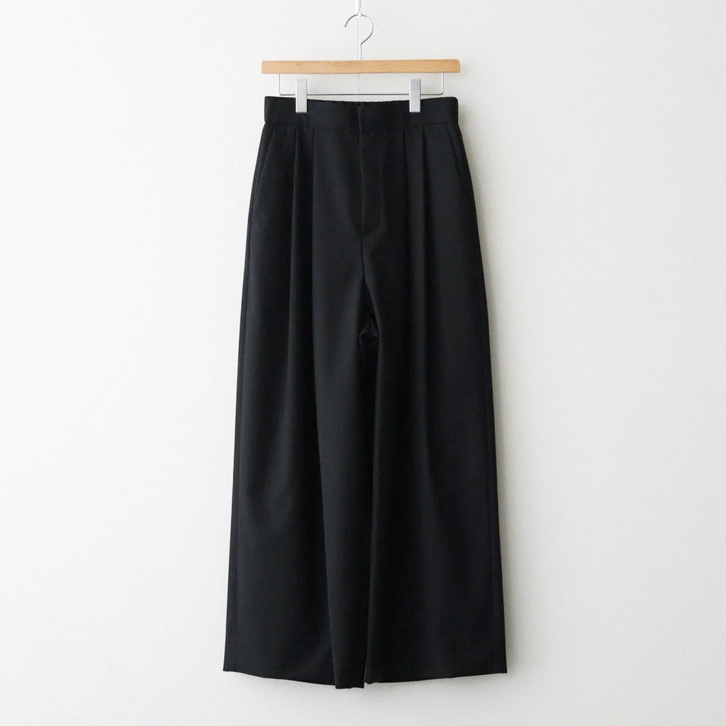 WOOL TROPICAL WIDE EASY PANTS #BLACK [PRAGCW0110]