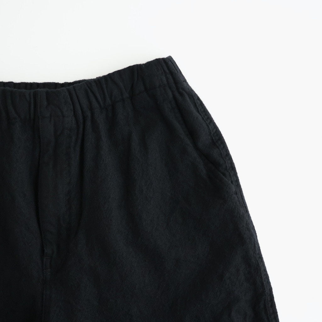 ウールサージ 製品縮絨 イージーパンツ #BLACK [HR-P020-051]
