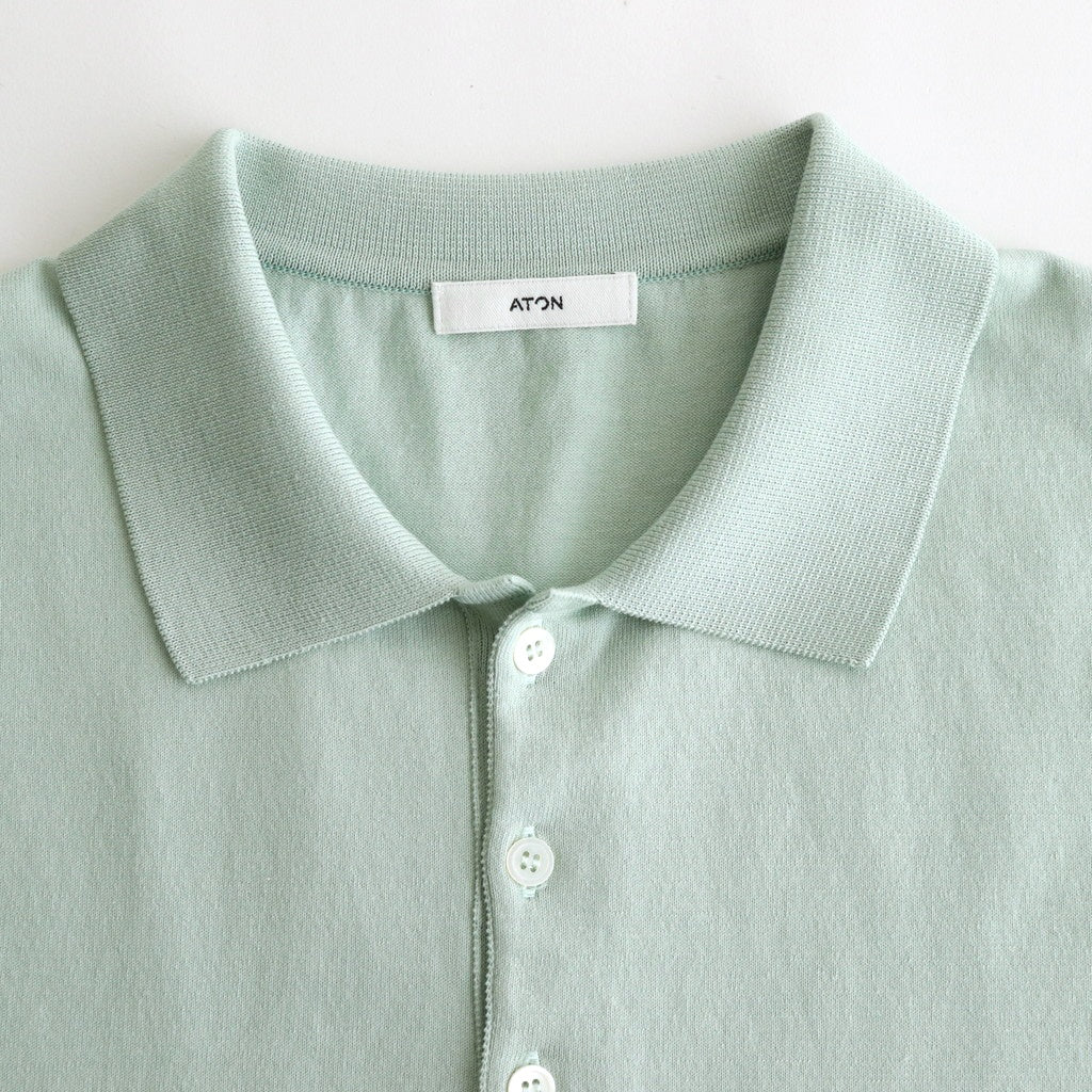 FRESCA KNIT HAIF SLEEVE POLO SWEATER #GREEN [KRAGGM0401]